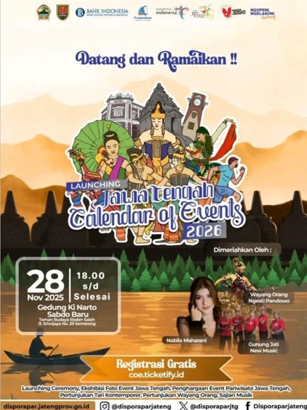 Pemprov Jateng Gelar Launching “Jateng Calendar of Events 2026” pada 28 November 2025
