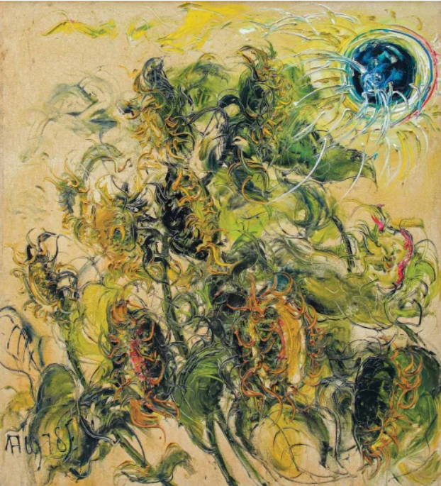 Lukisan Bertajuk “Bunga Matahari” Karya Affandi Ledakan Energi dan Emosi Affandi di Kanvas Lelang Global